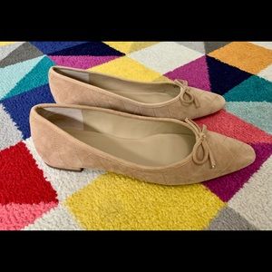 Ann Taylor Quilted Suede Flats, Size 8.5